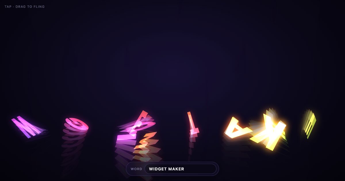 Bouncing Letters, a still from the running widget