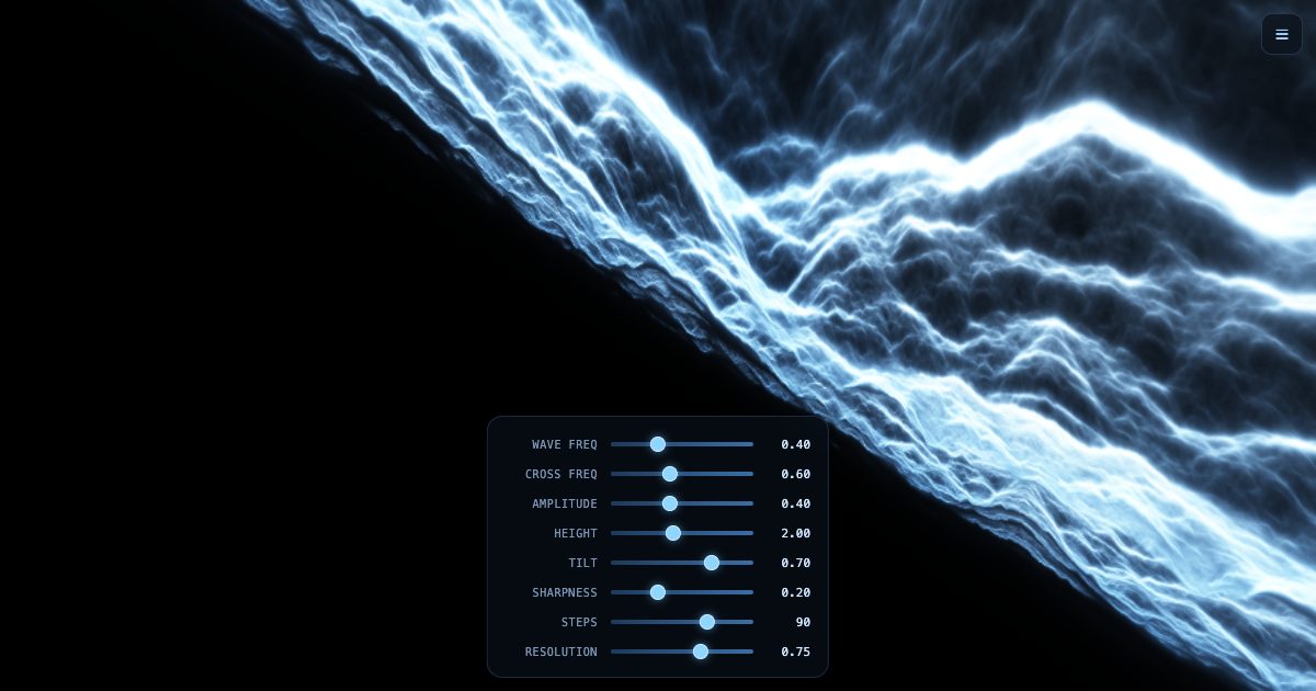 Wave Field Shader Lab, a still from the running widget